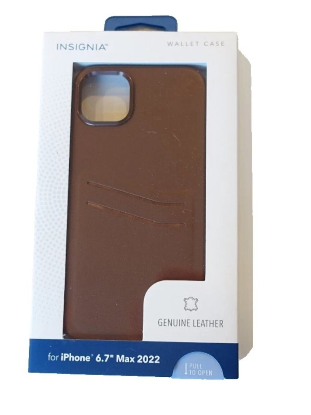 Insignia Brown Real Leather iPhone 14 6.7” Pro Max 2022 Wallet Case